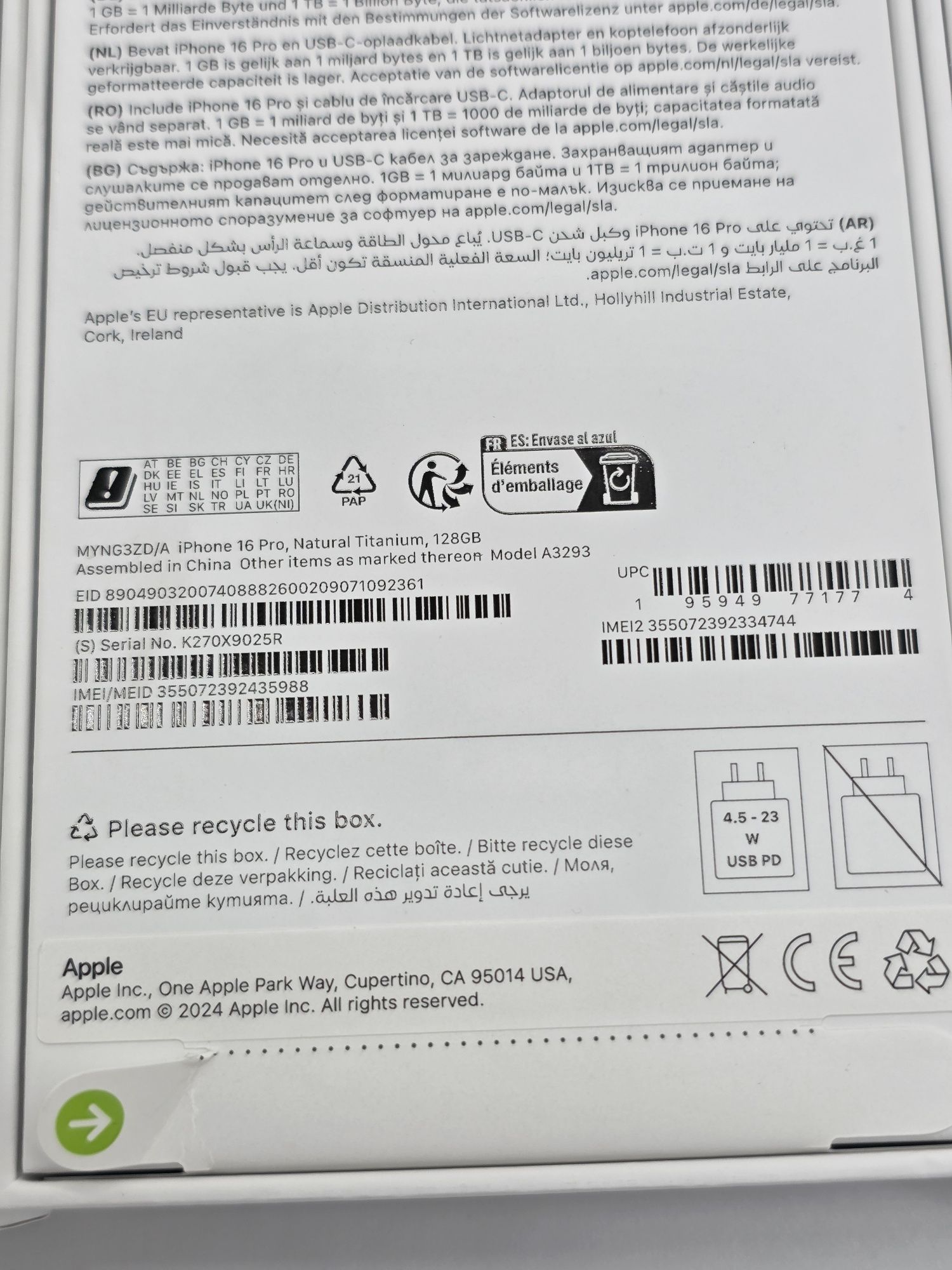 Iphone 16 pro, 128gb, FACTURA+GARANTIE Telekom România, SIGILATE
