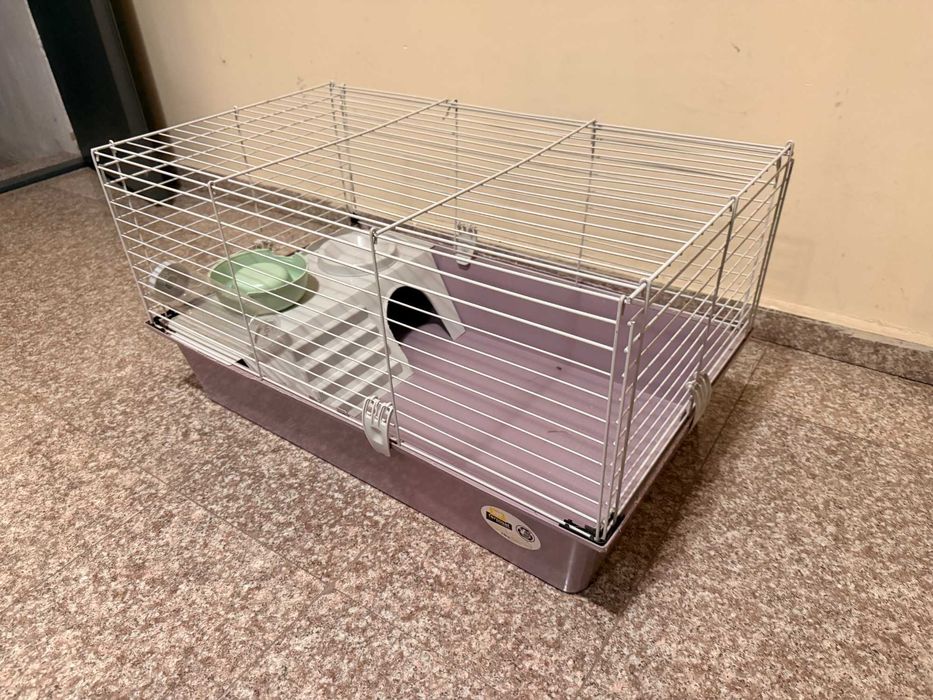 Клетка за зайци и гризачи 80x40см, оборудвана