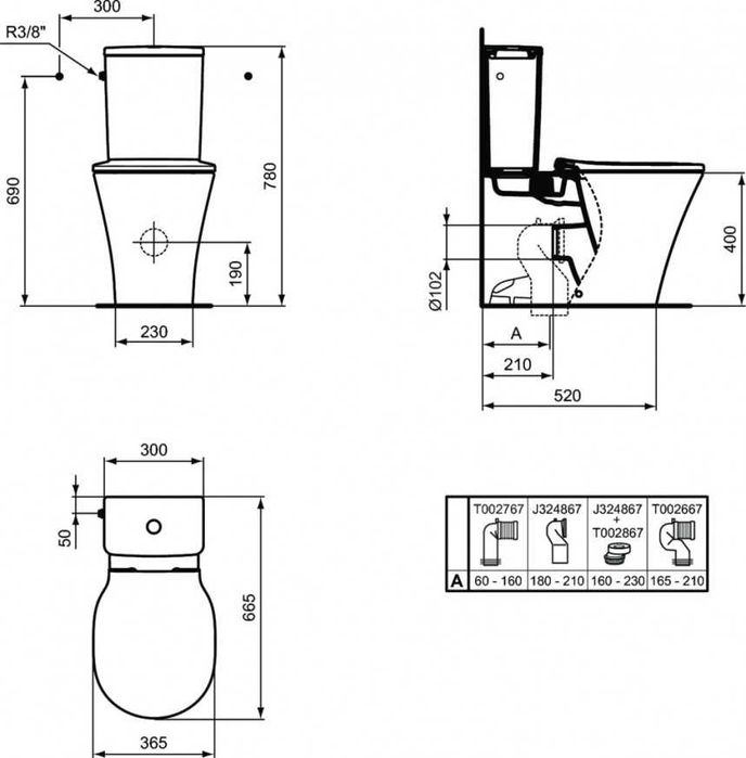 IDEAL STANDARD CONNECT AIR AquaBlade Пълен комплект моноблок казанче