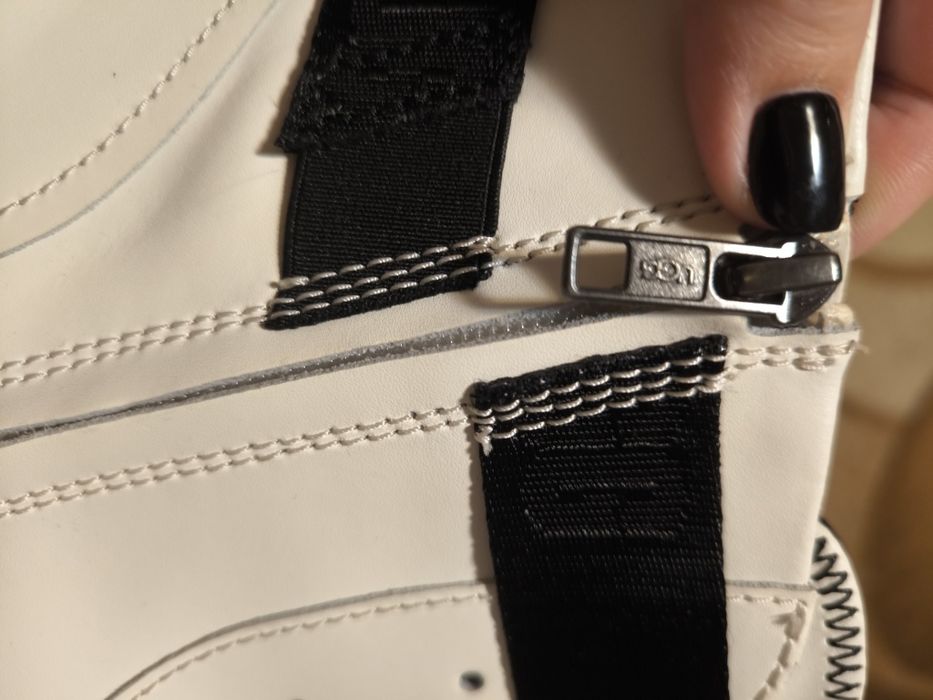 Botine/cizme UGG platform din piele sid, alb fildes -40