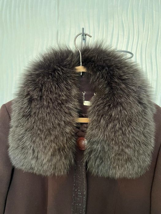 Пальто с мехом песца Турция