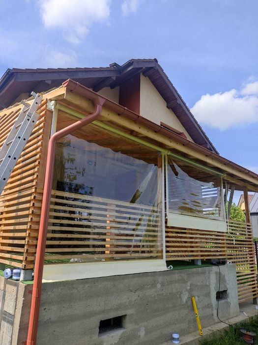 Închideri Terase, Foișoare cu folie CRISTAL (PVC) tratată anti UV