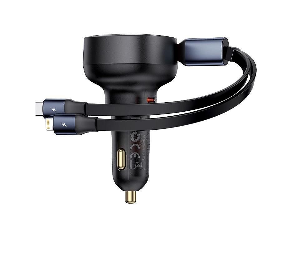 Зарядно устройство за кола baseus enjoyment usb-c с usb-c / lightning