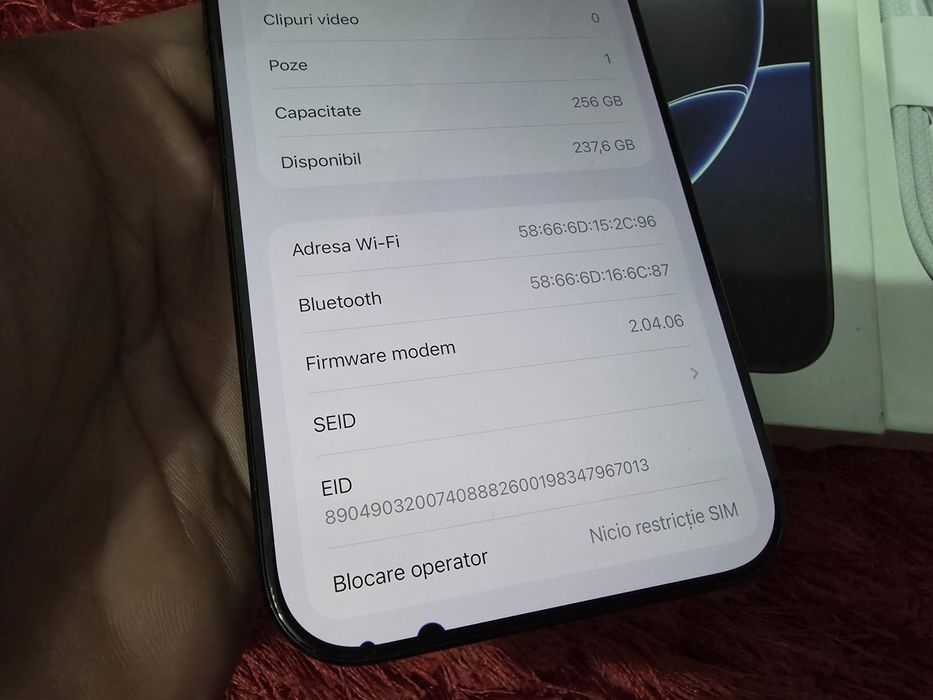 -Iphone 16Pro Max, ca Nou, 256Gb, 8Ram, Natural Titanium, bat: 98%-286