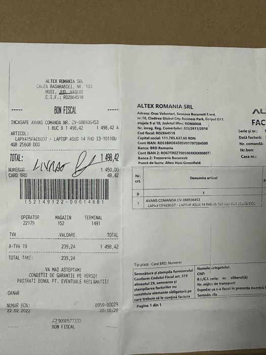 Laptop Asus X415F Nou in cutie,cu factura!