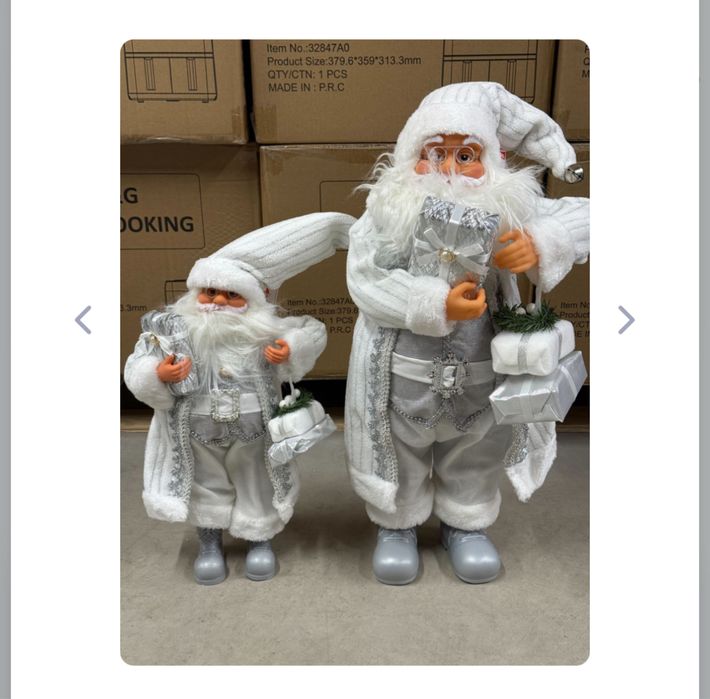 Дядо Коледа сребрист размер 50 см-15лв - сив