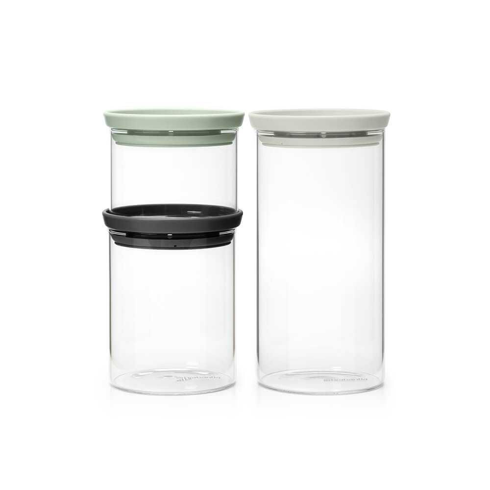Буркани комплект Brabantia Stackable 0.3L+0.6L+1.1L, L, 3 броя