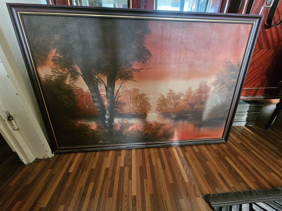 Tablou vintage în ulei pe panza 130/80