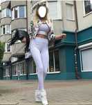 Pantaloni albi talie inalta push-up