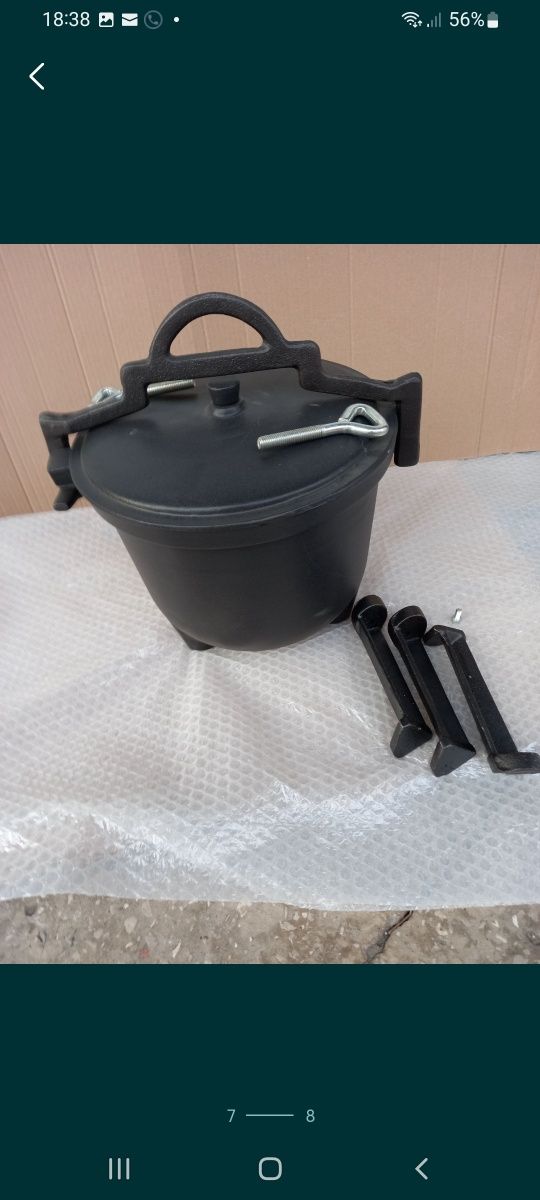 Ceaun fontă vânătoresc cu capac 7 L/ 10 L OFERTĂ  349 lei