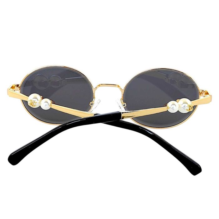 Chanel Paris 2026 дамски слънчеви очила с обла форма и Перла в рамката