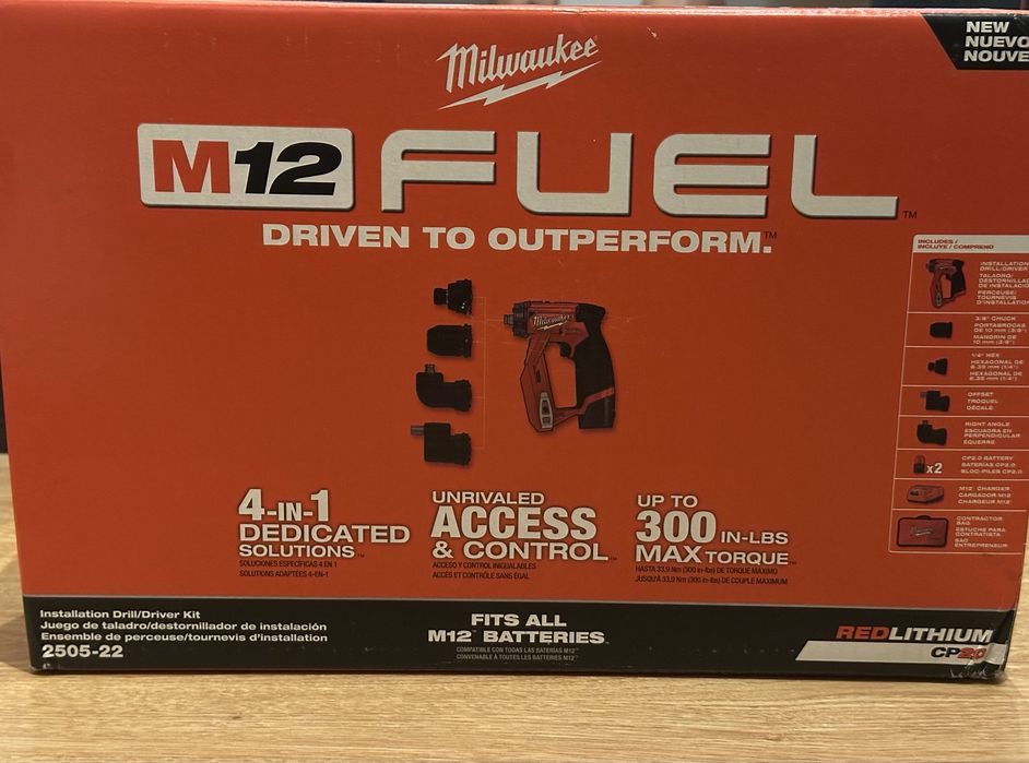 Акумулаторен винтоверт MILWAUKEE M12FDDXKIT 2 батерии и зарядно