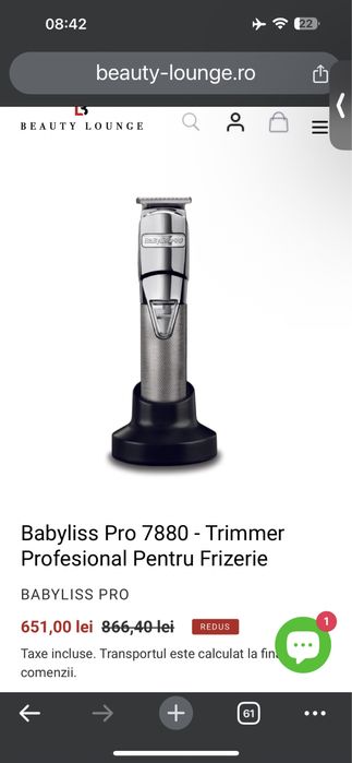 Masina tuns profesionala babyliss pro contur barba frizerie coafura