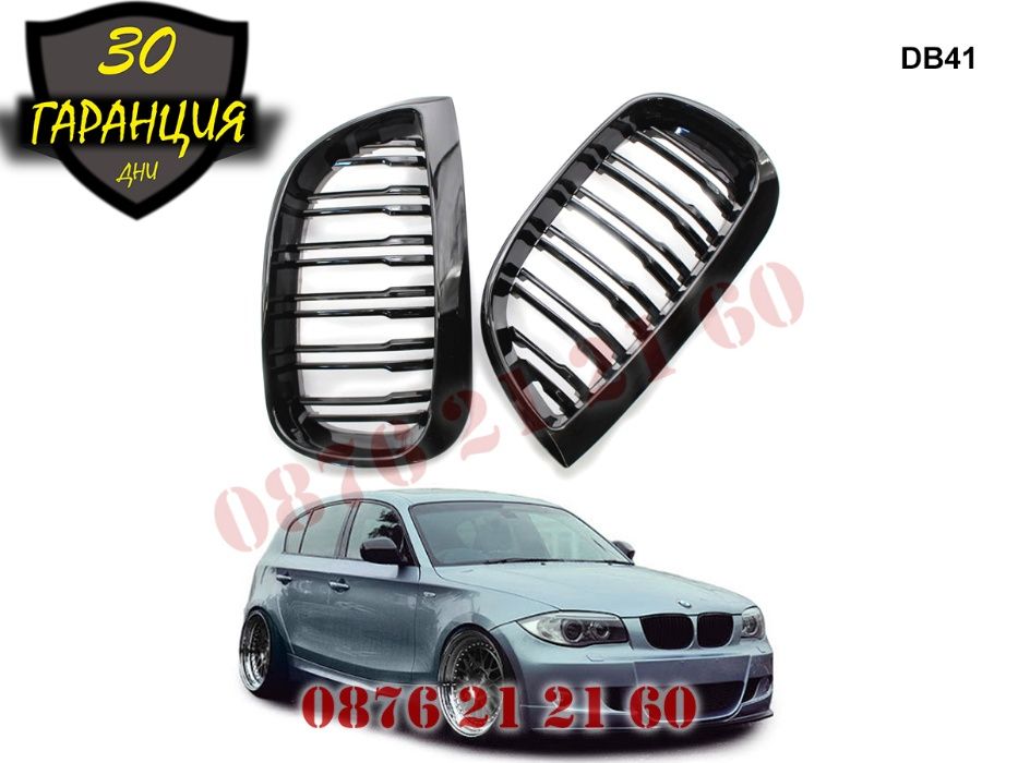 Двойни M Бъбреци Решетки BMW 1 E87 2004-07 БМВ Е87 Черен Гланц Спо