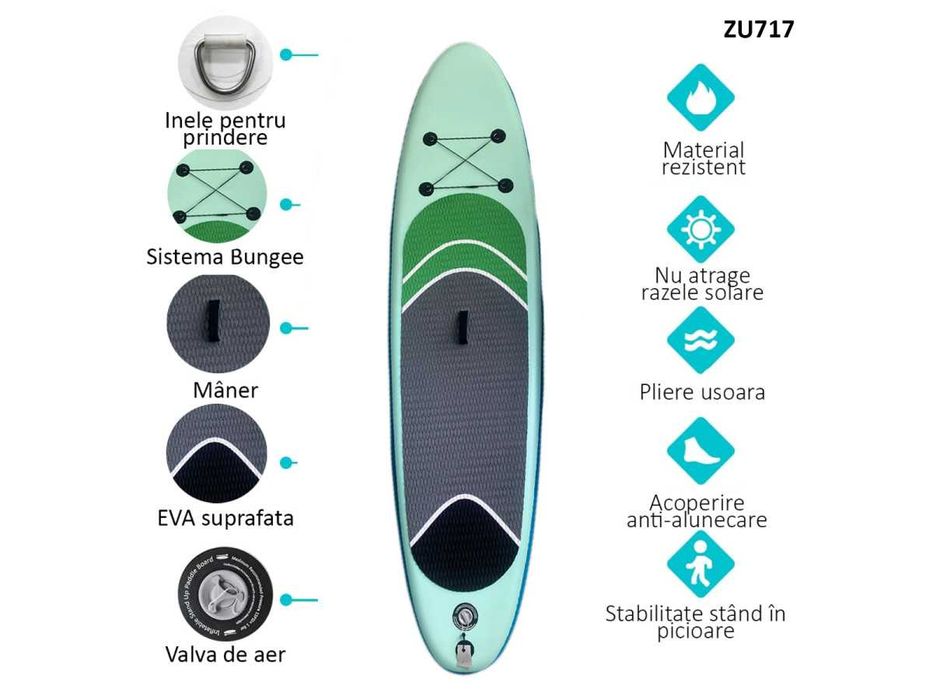 PlacA Stand Up Paddle SUP Gonflabila  Board Surfy 10'6