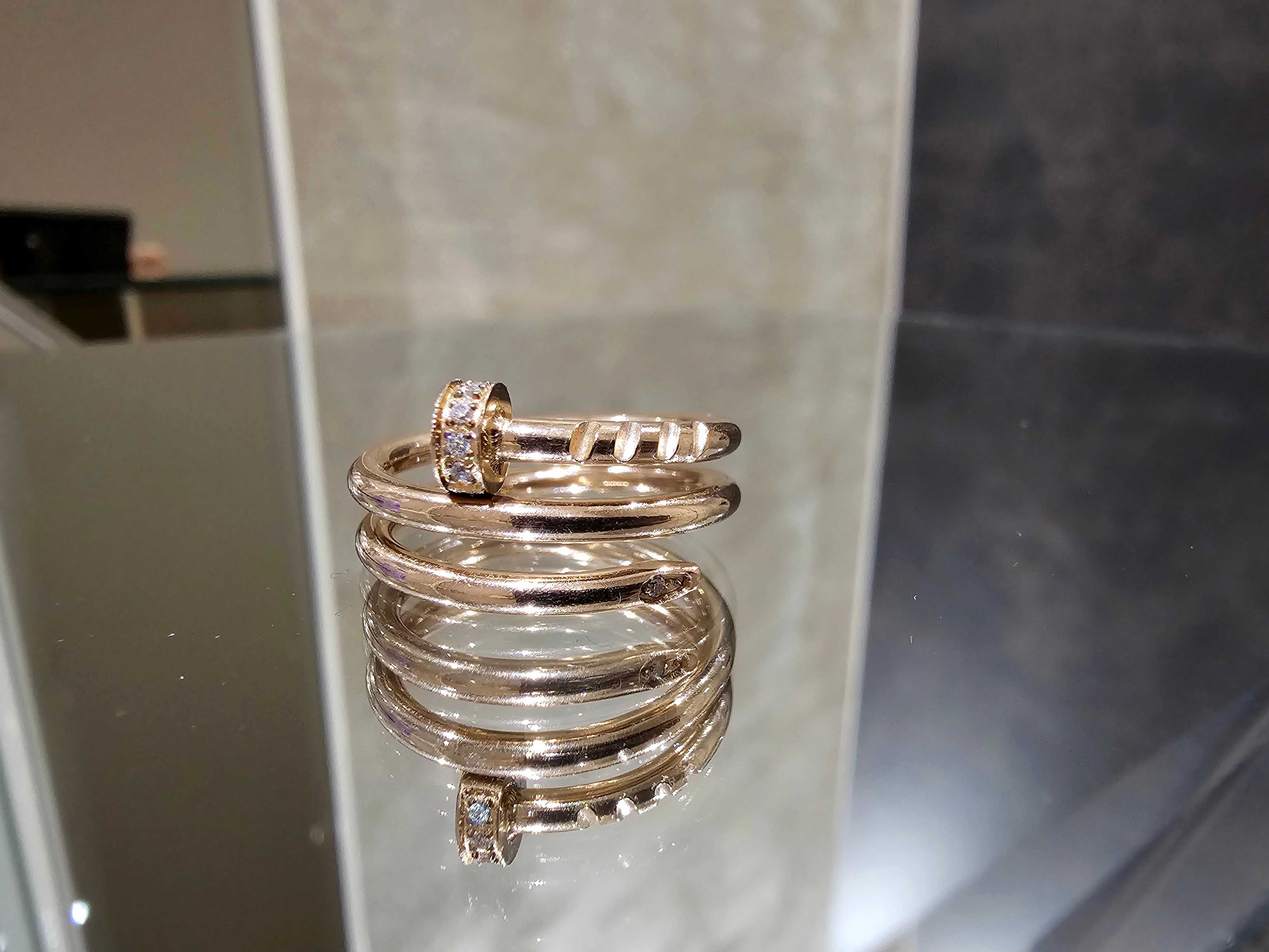 CARTIER Nail Juste un Clou Double Rose Gold Diamonds Пръстен Пирон