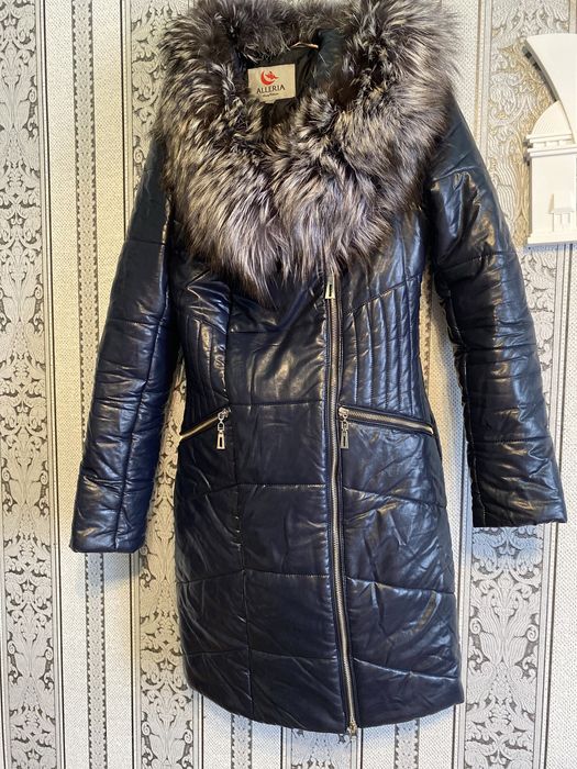 Пуховик экокожа