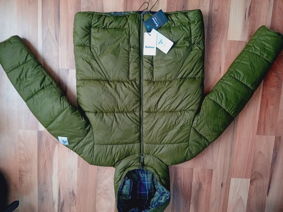 Barbour/Tommy Hilfiger с пух и пера  с 2 лица Л размер  мъжко яке