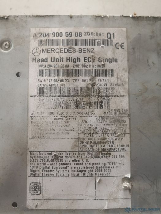 CD player auto MERCEDES-BENZ C-CLASS (W204) [ 2007 - 2014 ] OEM A20490