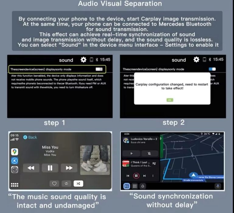 Adaptor wireless CarPlay NTG 4. 5 MERCEDES-BENZ