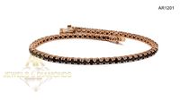 Bratara Tennis Aur Rose 18 K cu DIAMANTE NEGRE model ARJEWELS(AR1201)