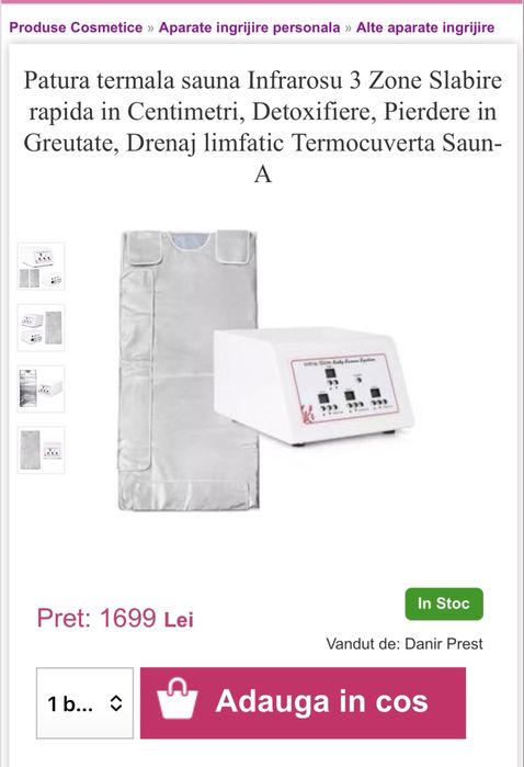 Patura termala / sauna 3 zone inflarosu