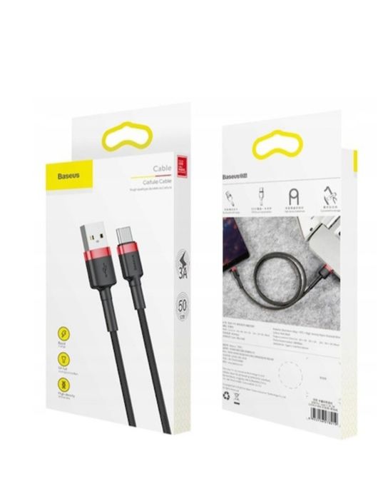 Cablu USB la Type-C, Fast Charging, 3A, 1m, R81, Aluminiu, Nailon, TPE