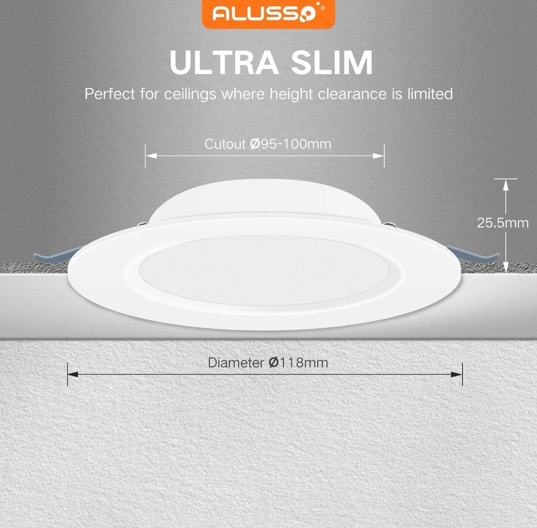 LED луни 6 бр ALUSSO FASLUM ECO Ф118мм, 6W, 3000K, 430lm