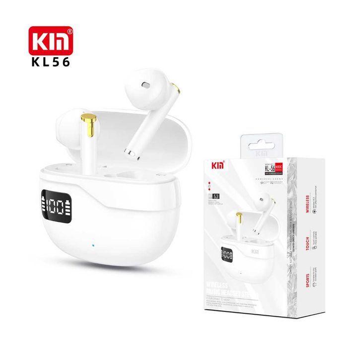 Simsiz quloqchinlar KIN KL56, Bluetooth 5.3, raqamli displey, sensor