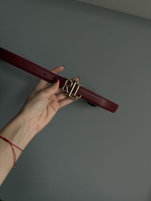 Бордо червен колан Ralph Lauren