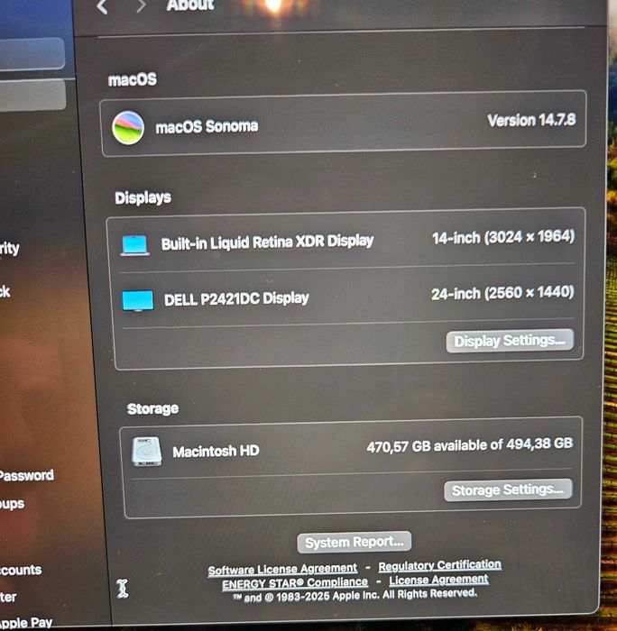 MacBook Pro 14” M1 Pro (A2442, 2021) – 16GB RAM / 512GB SSD