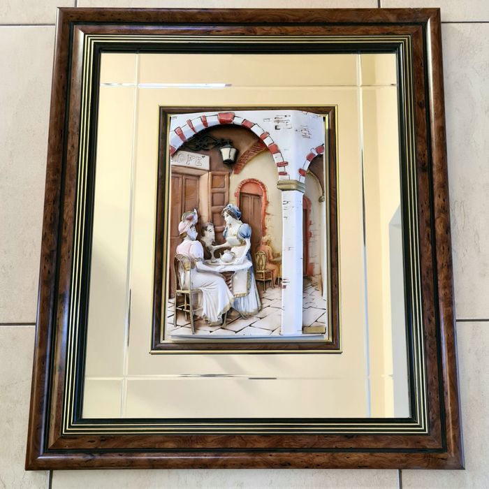 Tablou UNICAT (ilustrează o scenă dintr-o cafenea sec. XVIII-XIX)