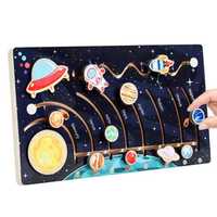 Puzzle labirint planetele Sistemul Solar de tip Montessori