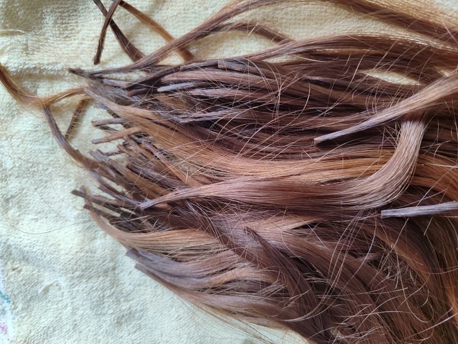 Естествена коса на кичури, 100 броя, 40 см