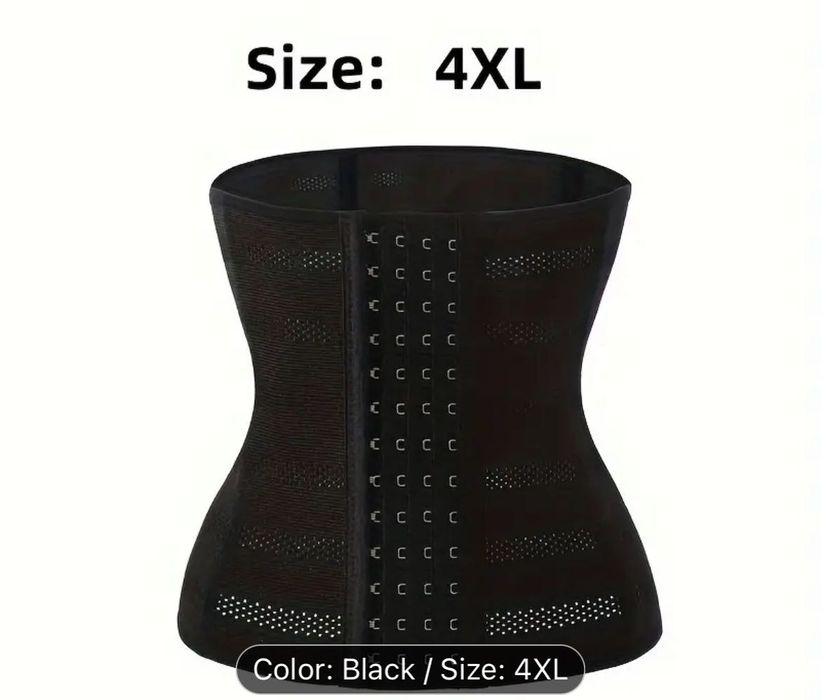 Стягащ черен еластичен колан, 4XL