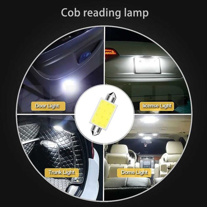 Bec interor auto, lampa de citt,set  C5W 12v LED - Transport gratuit