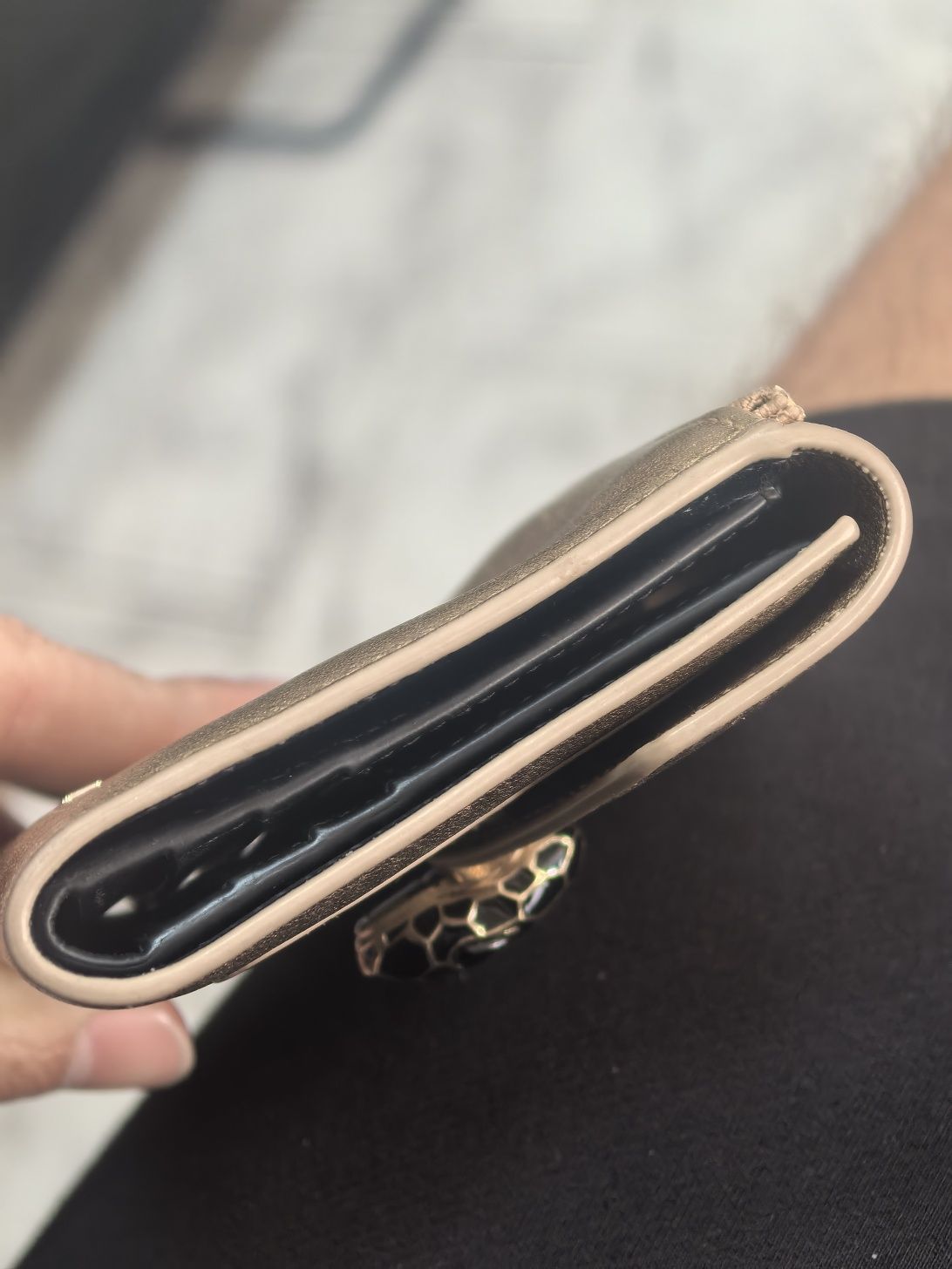 Дамско портмоне Bvlgari Serpenti Trifold Light Gold