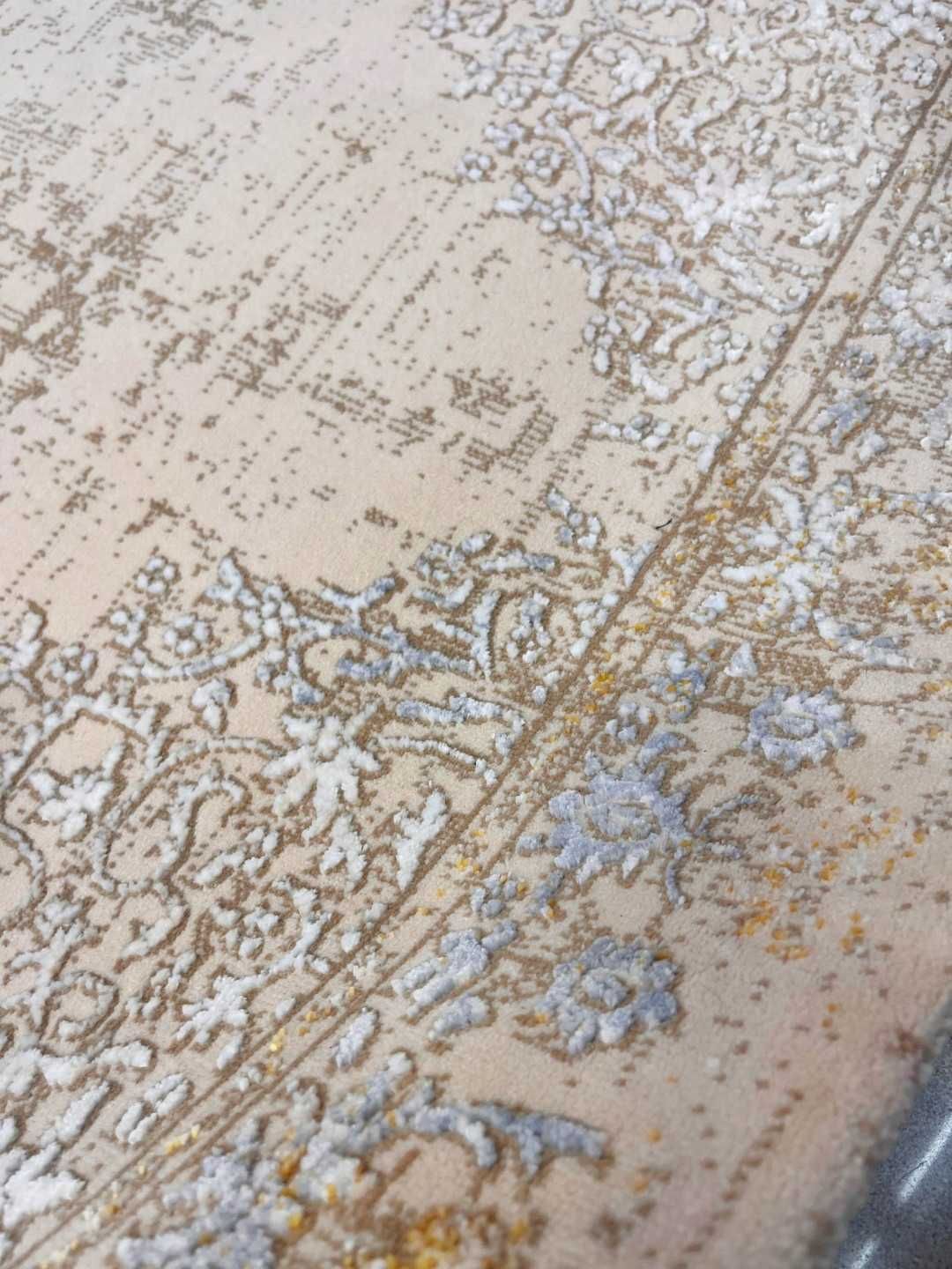нов килим , Модерен дизайн, бежов цвят, 100x200 cm