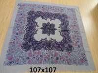 esarfa ampla de casmir, 107 x 107 cm, nuante placute de bleu si violet