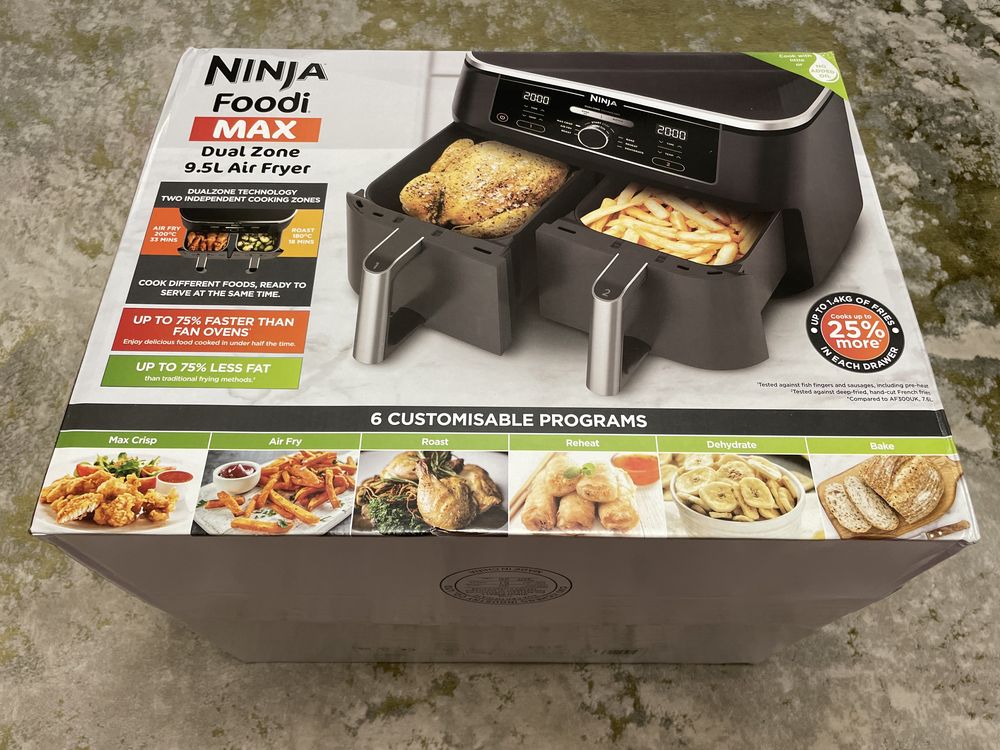 Airfryer Foodi DualZone AF400, 2470W, 9.5L, 6 funcții de gătit, Nou