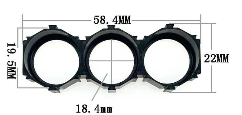 Тройни (3x) скоби брекети за батерии 18650 (3x)