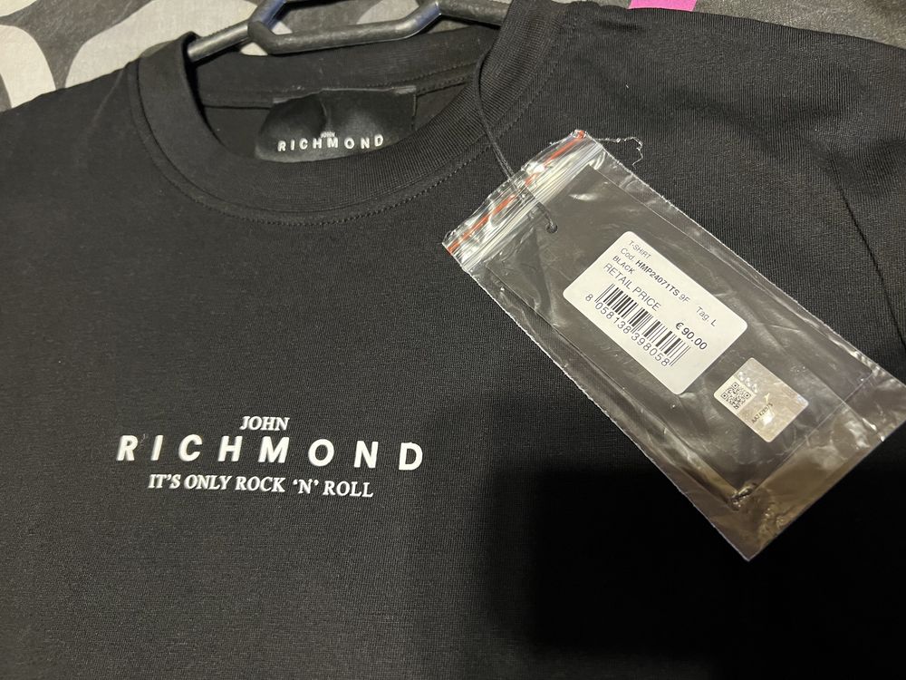 Tricou Richmond Negru L Xl Xxl Nou Original