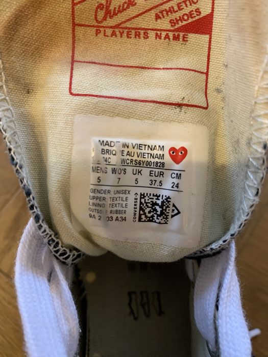 Кецове Converse Chuck 70 High x Comme des Garçons PLAY