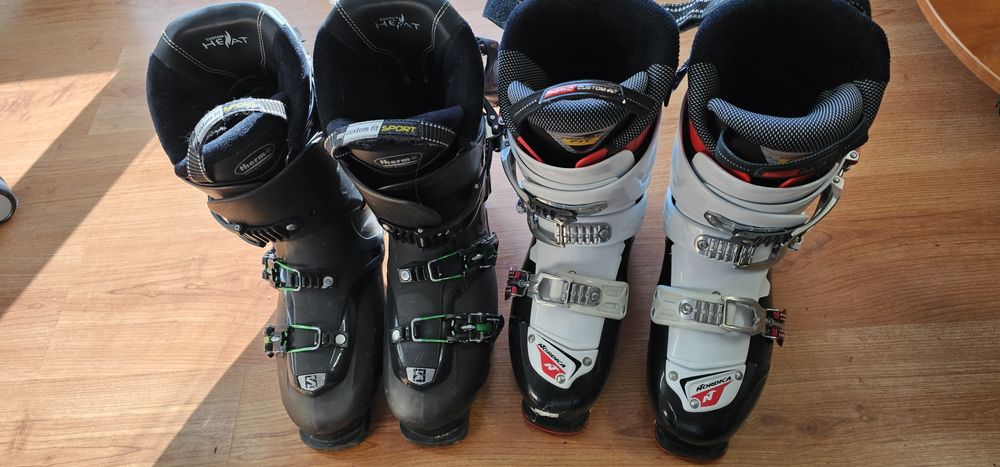 Ски обувки Salomon затоплящи и Nordica Transfire R3