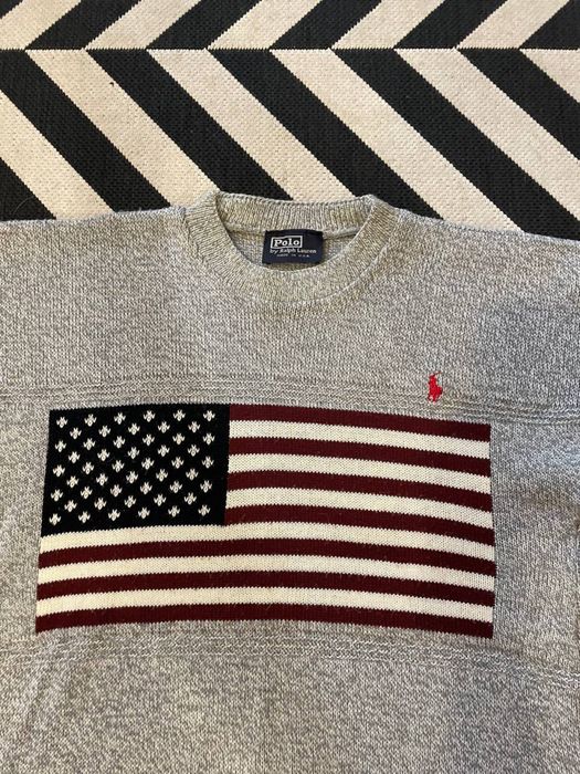 суичър Polo Ralph Lauren Vintage Knit Sweater USA flag