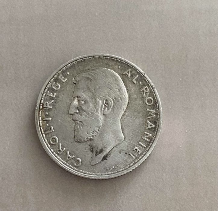 Monedă 2 lei- argint-1912-Carol I rege al României.