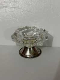 SUPORT LUMANARE CRISTAL + ARGINT 800 - Sfesnic - Vas - Italy - Vintage