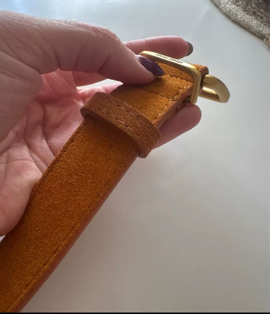 Дамски колан кафяв цвят  miu miu