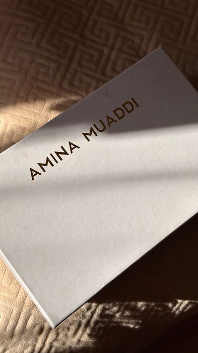 атласные туфли amina muaddi 36 размер новая