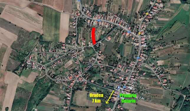Teren intravilan cu front stradal de 25 ml Cetariu Bihor 7 km Oradea